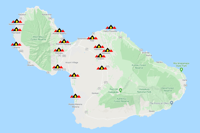 maui of maui with electric maui nui service area markers